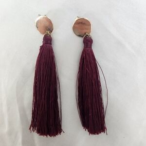 Burgundy tassle earrings